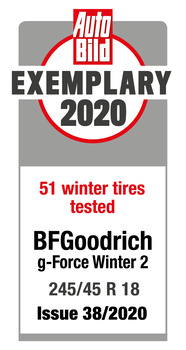 Award BFG g-Force winter 2 - AutoBild 2020 - Exemplary