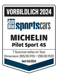 MICHELIN Pilot Sport 4 S AutoBild Sportscars 2024 Award Exemplary