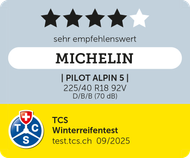 2025 TCS Sehr empfehlenswert MICHELIN Pilot Alpin 5