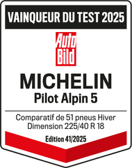 2025 Autobild Vainqueur du test MICHELIN Pilot Alpin 5