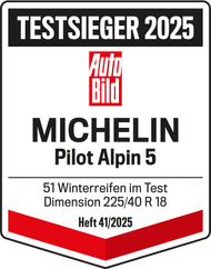 2025 Autobild Testsieger MICHELIN Pilot Alpin 5