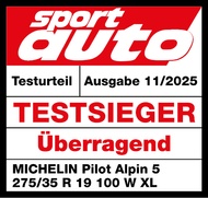 2025 Sportauto Testsieger Überragend MICHELIN Pilot Alpin 5