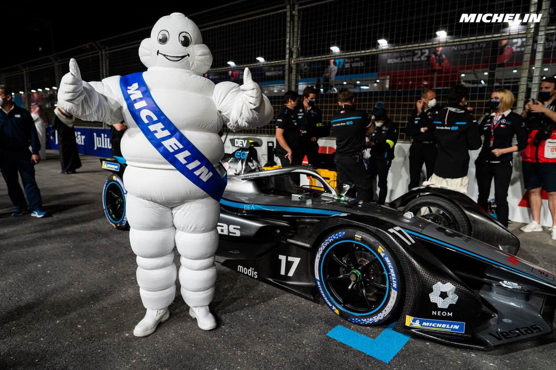 The Michelin Pilot Sport EV lights up the Saudi sky