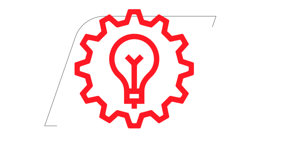 innovation - gear with light bulb logo